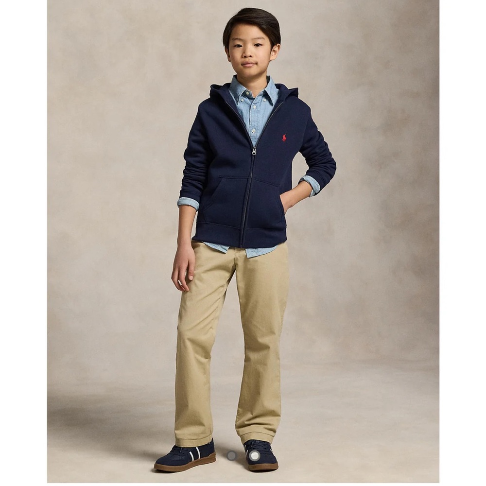Polo Ralph Lauren Kids Full Zip Navy Hoodie Quiet Luxury Preppy Classic